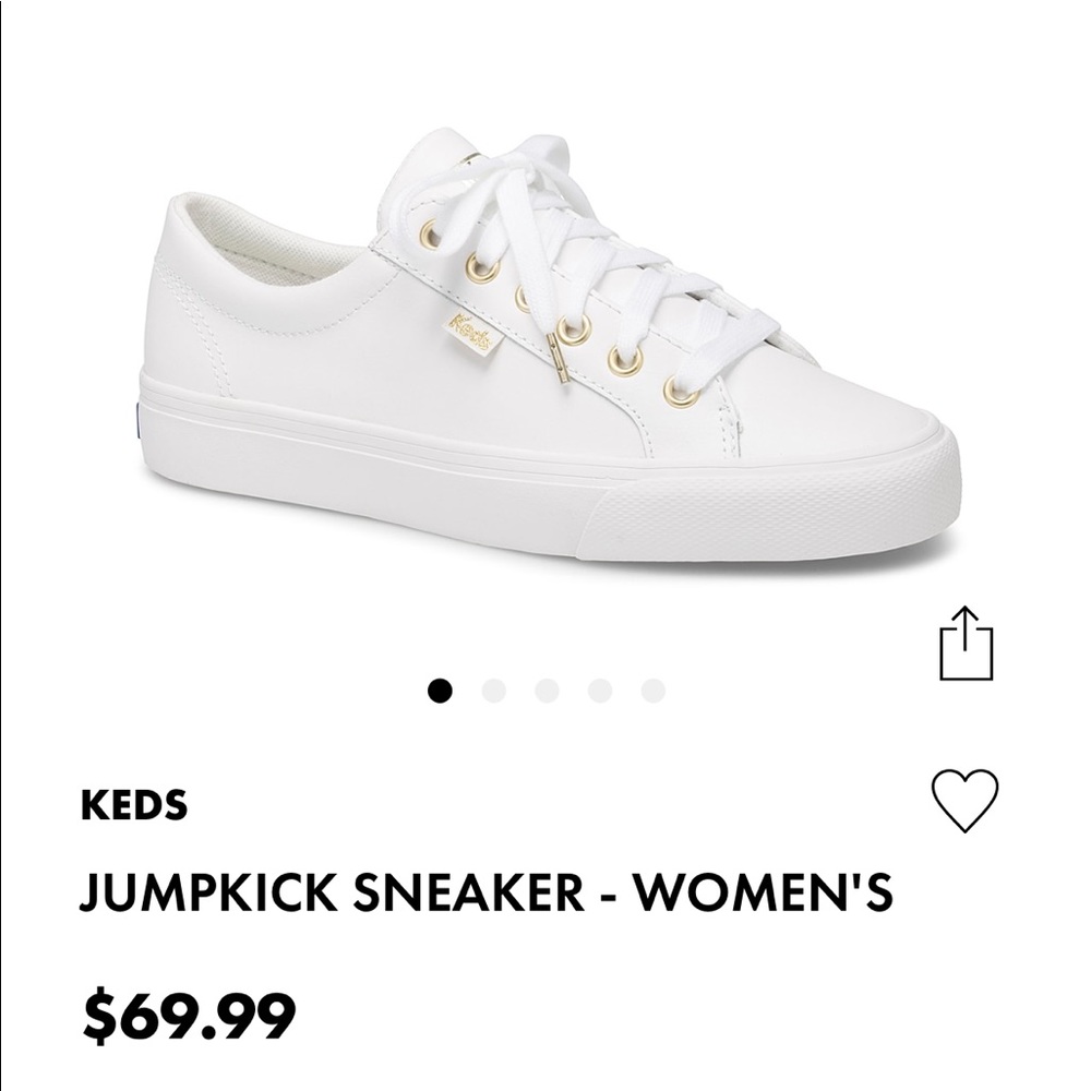 Keds - white leather with gold accents